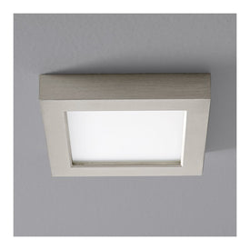 Altair Single-Light 5" LED Square Flush Mount Ceiling Fixture - Satin Nickel