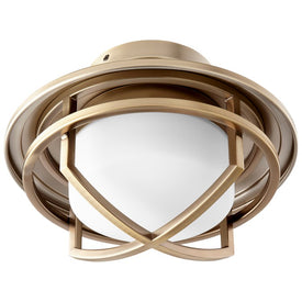Fleet Single-Light LED Ceiling Fan Cage Light Kit - Aged Brass