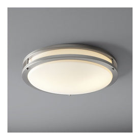 Oracle Single-Light LED 17.75" Flush Mount Ceiling Fixture - Satin Nickel