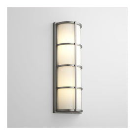Leda Two-Light LED Outdoor Wall Sconce - Satin Nickel