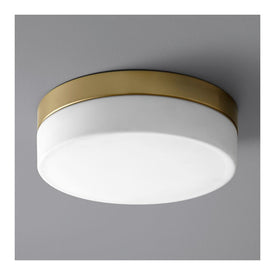 Zuri Single-Light 11.25" LED Flush Mount Ceiling Fixture - Aged Brass