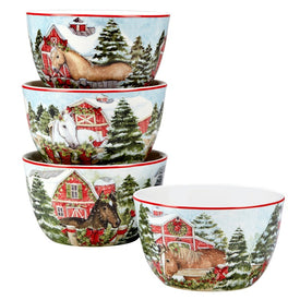 Homestead Christmas Ice Cream Bowls Set of 4