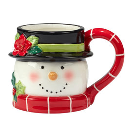 Holiday Magic Snowman 3-D Mugs Set of 4