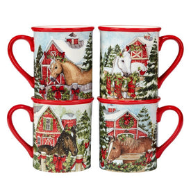Homestead Christmas Mugs Set of 4