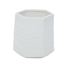 White Ceramic Contemporary Vase