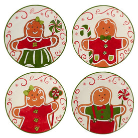 Holiday Magic Gingerbread Canape Plates Set of 4