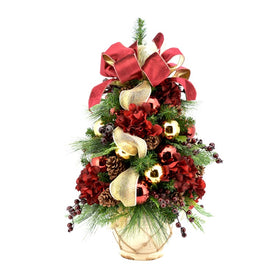 28" Artificial Holiday Tree in Rustic Ceramic Pot