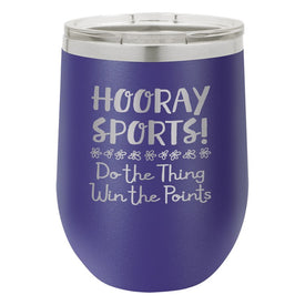 Hooray Sports! Purple Double-Walled Insulated Stemless Cup and Lid