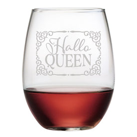 Halloqueen Stemless Wine Glass and Gift Box