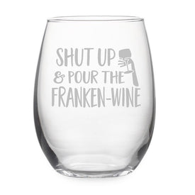 Pour the Franken-Wine Stemless Wine Glass and Gift Box