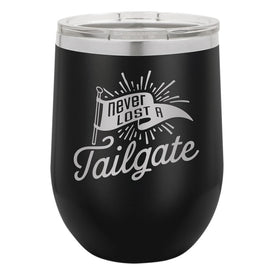 Never Lost a Tailgate Black Double-Walled Insulated Stemless Cup and Lid