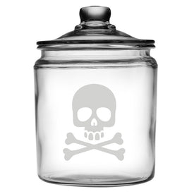Skull and Cross Bones Half Gallon Treat Jar and Lid