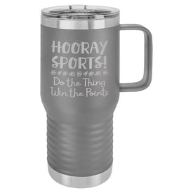 Hooray Sports! Gray Insulated Travel Mug and Slider Lid