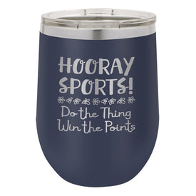Hooray Sports! Navy Double-Walled Insulated Stemless Cup and Lid
