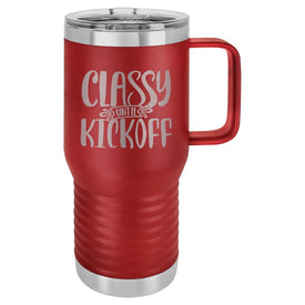 Classy Until Kickoff Maroon Insulated Travel Mug and Slider Lid