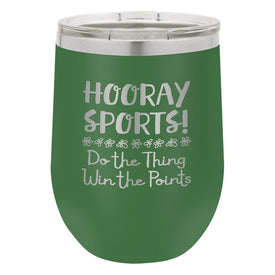 Hooray Sports! Green Double-Walled Insulated Stemless Cup and Lid