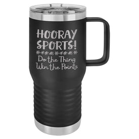 Hooray Sports! Black Insulated Travel Mug and Slider Lid