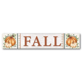 Fall With Pumpkins Wood Wall Sign