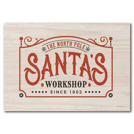 Santas Workshop Wood Wall Sign