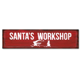 Santa's Workshop Wooden Panel Wall Decor