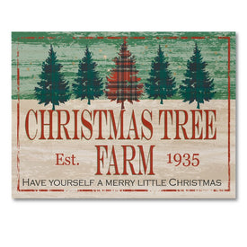 Christmas Tree Farm Green Wood Wall Sign