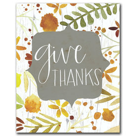 Give Thanks Gallery-Wrapped Canvas Wall Art