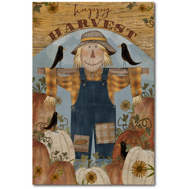Happy Harvest Scarecrow Gallery-Wrapped Canvas Wall Art