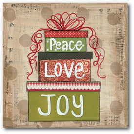 Peace, Love & Joy Gallery-Wrapped Canvas Wall Art