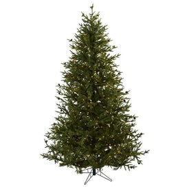 7.5' Pre-Lit Artificial Classic Pine and Pine Cone Christmas Tree with Clear Lights