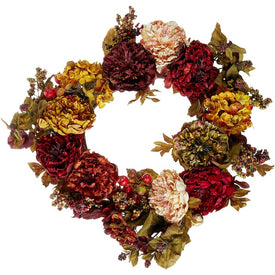 22" Autumn Hydrangea Peony Wreath