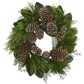 28" Pine Cone and Pine Wreath