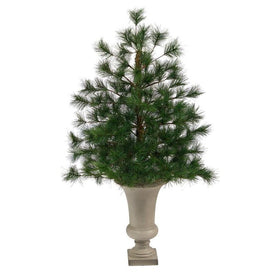 3.5' Unlit Artificial Yukon Mixed Pine Christmas Tree in Sand-Colored Urn