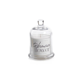 Tobacco Flower Scented Candle Jar with Glass Dome