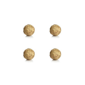 4" Diameter Rattan Fill Decorative Balls Set of 4