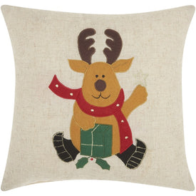 Home For The Holiday Reindeer 16" x 16" Throw Pillow