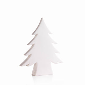 Teton 10.75" Tall White Ceramic Trees Set of 2