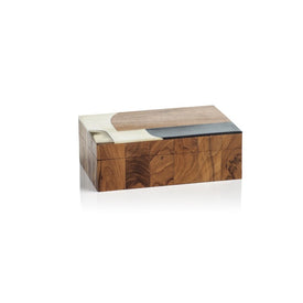 Kano Abstract Inlaid Mango and Sheesham Wood Decorative Box