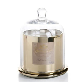 Large Siberian Fir Scented Candle in Gold Glass Jar with Bell Cloche