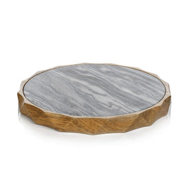 Tiziano Wood and Gray Marble Serving Board