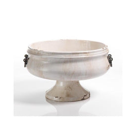 Corsica 16" Wide Pedestal Bowl with Iron Handle