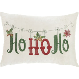 Home For The Holiday Ho Ho Ho 12" x 18" Throw Pillow