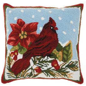 Home For The Holiday Winter Cardinal 18" x 18" Throw Pillow