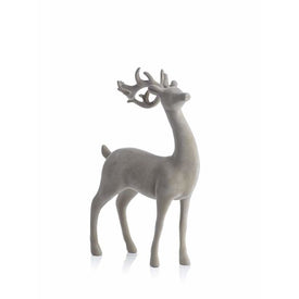 Flocked Standing Deer Figurine Statue
