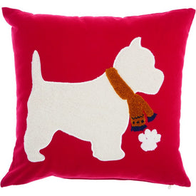 Home For The Holiday Westie Dog 18" x 18" Throw Pillow