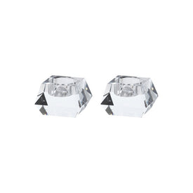 Davi Clear Crystal Tealight Candle Holders Set of 2