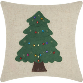 Home For The Holiday Christmas Tree 16" x 16" Throw Pillow
