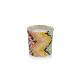 Mia Handwoven Scented Candle Jar - Multi-Color Zigzag