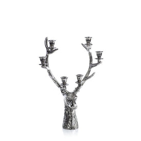 Six-Tier Silver Stag Head Candle Holder