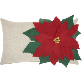 Home For The Holiday Poinsettia 14" x 20" Throw Pillow