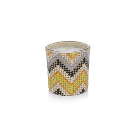 Mia Handwoven Scented Candle Jar - Multi-Color Chevron